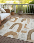 LOOMLAN Rugs Elas Ivory Washable Indoor-Outdoor Rug