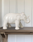 Emissary Elephant Moon White Ceramic Sculpture