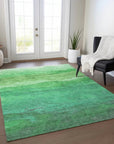 LOOMLAN Rugs Elien Green Washable Indoor-Outdoor Rug