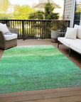 LOOMLAN Rugs Elien Green Washable Indoor-Outdoor Rug