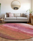 LOOMLAN Rugs Elien Pink Washable Indoor-Outdoor Rug