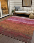 LOOMLAN Rugs Elien Pink Washable Indoor-Outdoor Rug