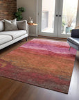 LOOMLAN Rugs Elien Pink Washable Indoor-Outdoor Rug