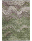 LOOMLAN Rugs Elion Green Washable Indoor-Outdoor Rug