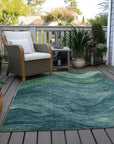 LOOMLAN Rugs Elion Teal Washable Indoor-Outdoor Rug