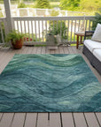 LOOMLAN Rugs Elion Teal Washable Indoor-Outdoor Rug