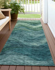 LOOMLAN Rugs Elion Teal Washable Indoor-Outdoor Rug