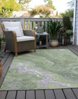 LOOMLAN Rugs Elius Green Washable Indoor-Outdoor Rug