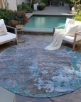 Eloril Teal Washable Indoor-Outdoor Rug