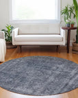 LOOMLAN Rugs Emberith Blue Washable Indoor-Outdoor Rug