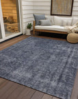 LOOMLAN Rugs Emberith Blue Washable Indoor-Outdoor Rug