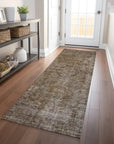 LOOMLAN Rugs Emberith Brown Washable Indoor-Outdoor Rug