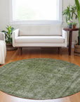 LOOMLAN Rugs Emberith Green Washable Indoor-Outdoor Rug