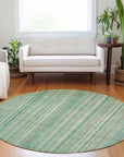 LOOMLAN Rugs Emberith Teal Washable Indoor-Outdoor Rug