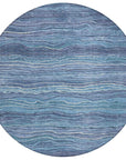 Faerain Blue Washable Indoor-Outdoor Rug