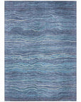 Faerain Blue Washable Indoor-Outdoor Rug