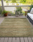 Faerain Green Washable Indoor-Outdoor Rug