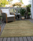 Faerain Green Washable Indoor-Outdoor Rug