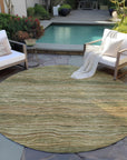 Faerain Green Washable Indoor-Outdoor Rug