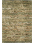 Faerain Green Washable Indoor-Outdoor Rug