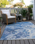 Faerara Blue Washable Indoor-Outdoor Rug