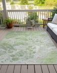 Faerara Green Washable Indoor-Outdoor Rug