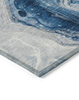 Faeras Blue Washable Indoor-Outdoor Rug