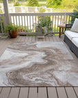 Faeras Brown Washable Indoor-Outdoor Rug