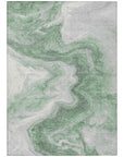 Faeras Green Washable Indoor-Outdoor Rug