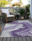 Faeras Purple Washable Indoor-Outdoor Rug