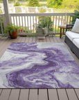 Faeras Purple Washable Indoor-Outdoor Rug