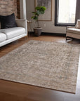 LOOMLAN Rugs Felissae Brown Washable Indoor-Outdoor Rug