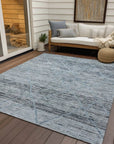 LOOMLAN Rugs Flamara Blue Washable Indoor-Outdoor Rug