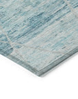 LOOMLAN Rugs Flamara Teal Washable Indoor-Outdoor Rug