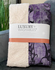 Addison Rugs Floral Purple Washable Indoor-Outdoor Rug with Matching Throw