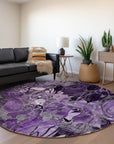 Addison Rugs Floral Purple Washable Indoor-Outdoor Rug with Matching Throw