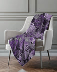 Addison Rugs Floral Purple Washable Indoor-Outdoor Rug with Matching Throw