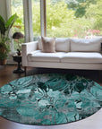 Addison Rugs Floral Teal Washable Indoor-Outdoor Rug