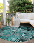Addison Rugs Floral Teal Washable Indoor-Outdoor Rug