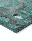 Addison Rugs Floral Teal Washable Indoor-Outdoor Rug
