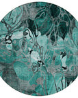Addison Rugs Floral Teal Washable Indoor-Outdoor Rug