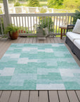 Addison Rugs Flowing Harmony Teal Washable Indoor-Outdoor Rug