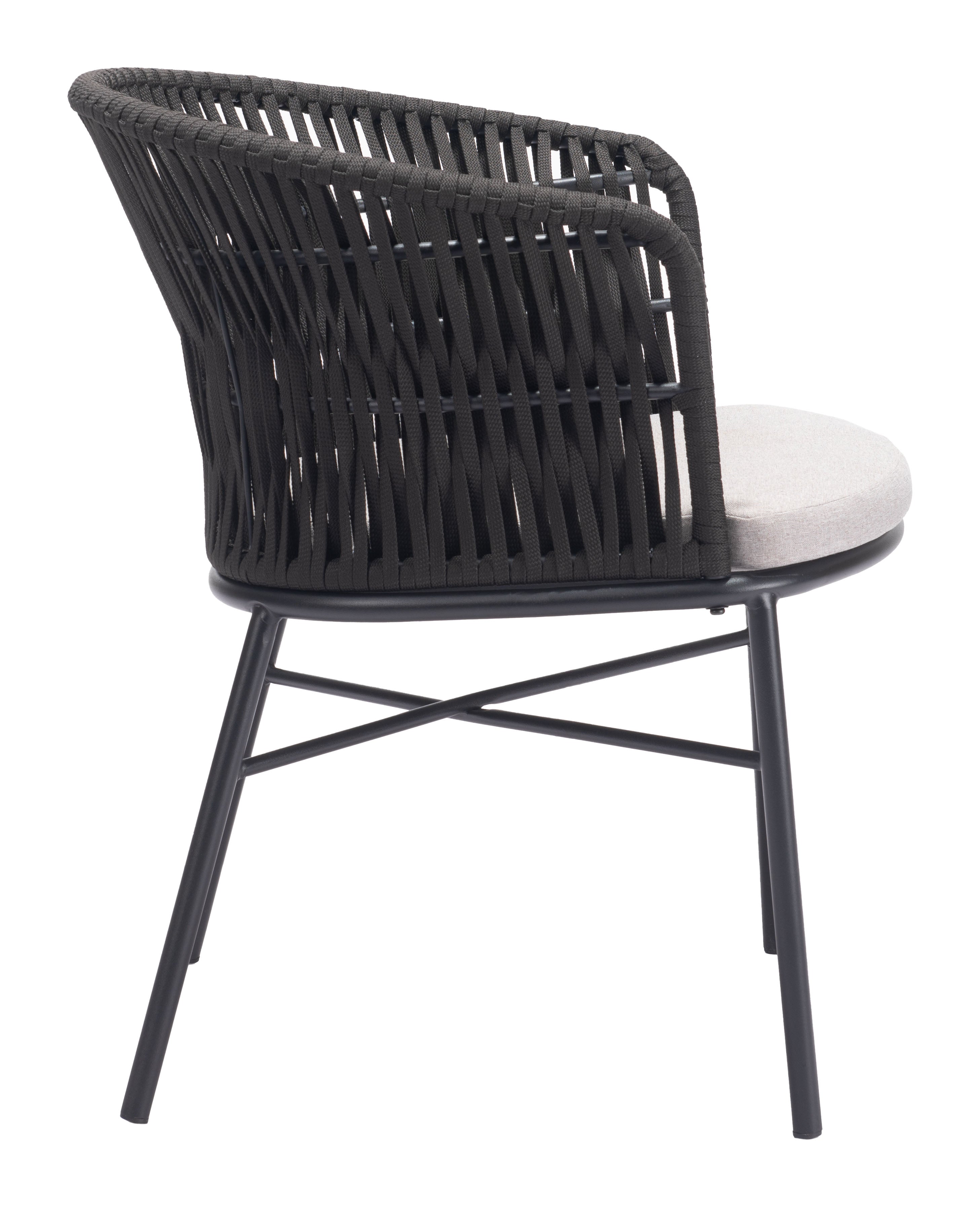 Freycinet Dining Chair (Set of 2) Black-Outdoor Dining Chairs-Zuo Modern-LOOMLAN