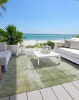 LOOMLAN Rugs Fyerra Green Washable Indoor-Outdoor Rug