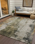 LOOMLAN Rugs Fyerra Olive Washable Indoor-Outdoor Rug
