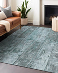 Galara Teal Washable Indoor-Outdoor Rug