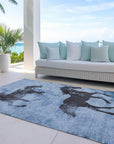 Galas Blue Washable Indoor-Outdoor Rug