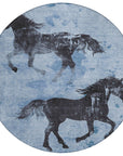 Galas Blue Washable Indoor-Outdoor Rug
