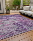 Addison Rugs Galyn Purple Washable Indoor-Outdoor Rug