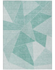 Addison Rugs Gentle Waves Teal Washable Indoor-Outdoor Rug